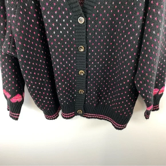 Torrid Cardigan Drop Shoulder V-Neck Button Front Sweater With Hearts Size 5X - Picture 6 of 15